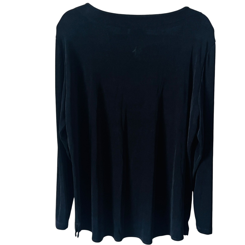 Chico's Travelers Layer-Up Tee Black V-Neck Top Size 3 (XL) NWT Casual Flowy - Picture 4 of 7